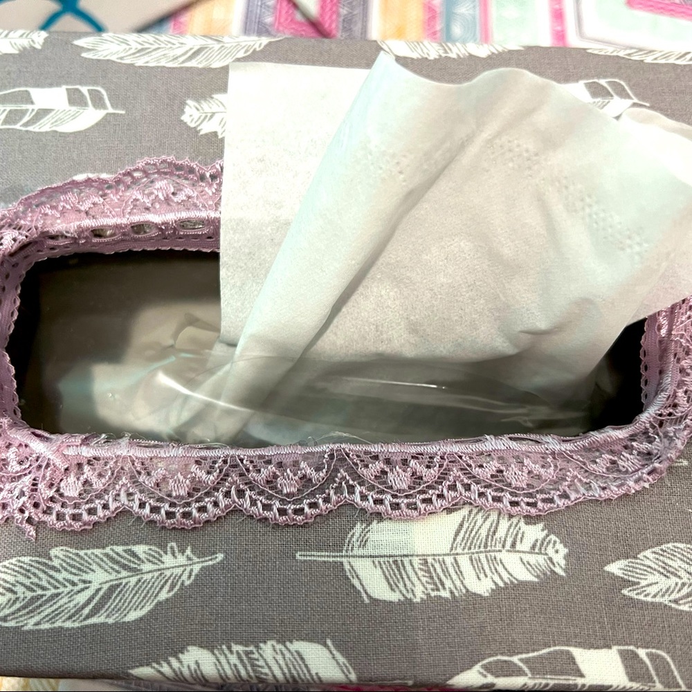 Handmade fabric tissue box